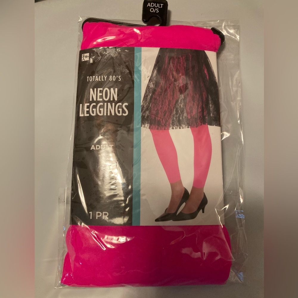Halloween 80’s Halloween costume Pink Bright Neon Tights adult OSFM